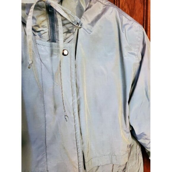 Rare Vintage Bernardo DUX Women's Iridescent Light Green Down Winter Coat L/G - Picture 5 of 8